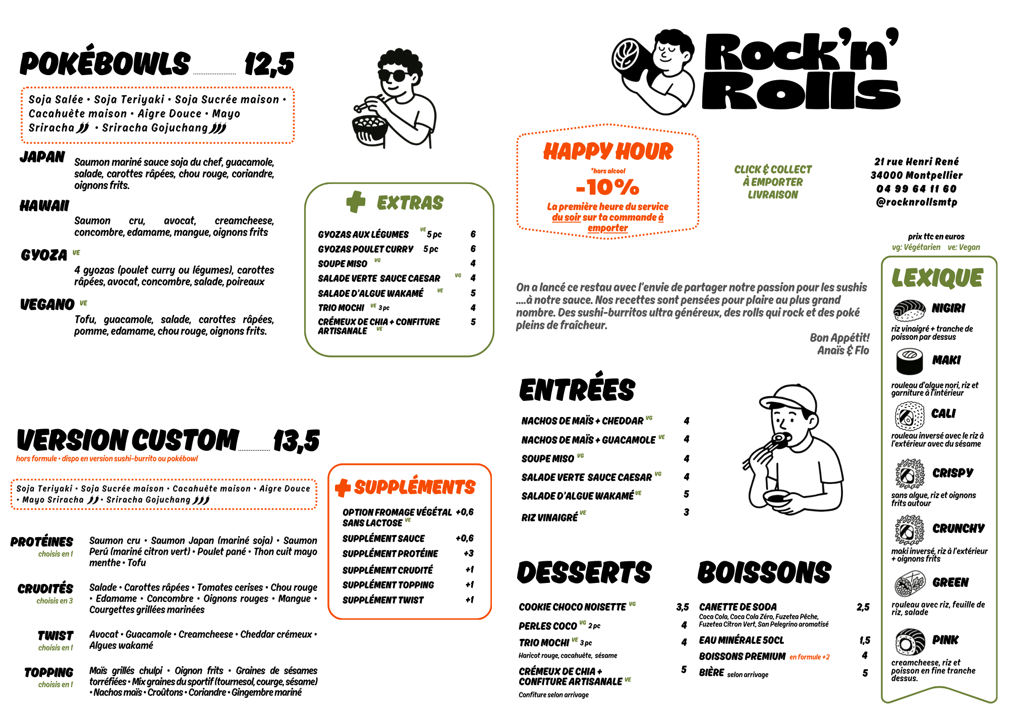 Menu en Français page 1